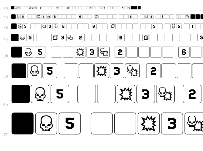 dPoly Block Dice font waterfall